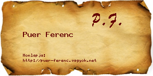 Puer Ferenc névjegykártya